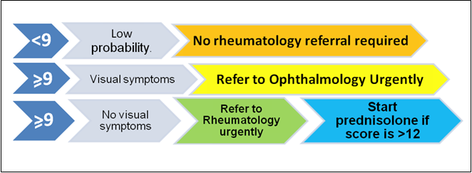 Giant Cell Arteritis flowchart 2025