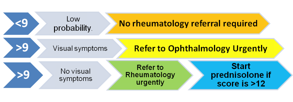 Giant Cell Arteritis flowchart